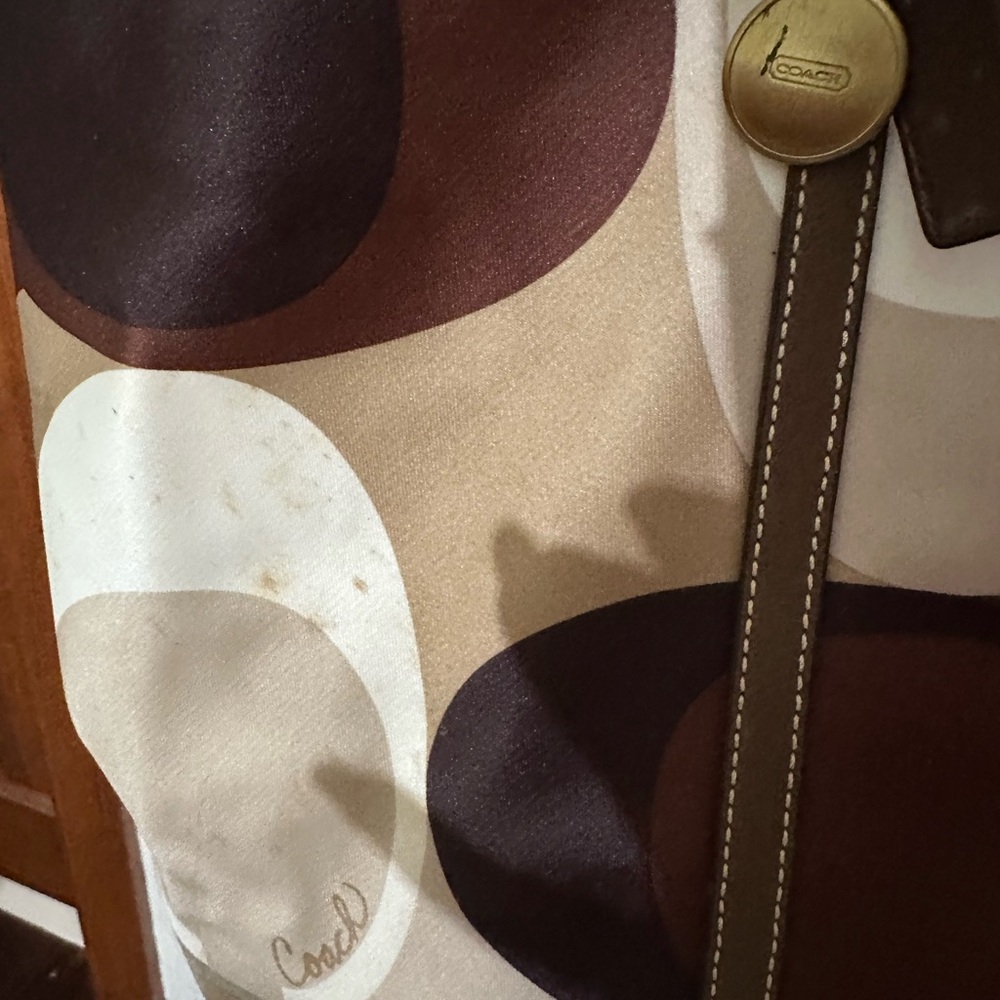 Coach Brown and Cream Geometric Tote Bag - Picture 2 of 11